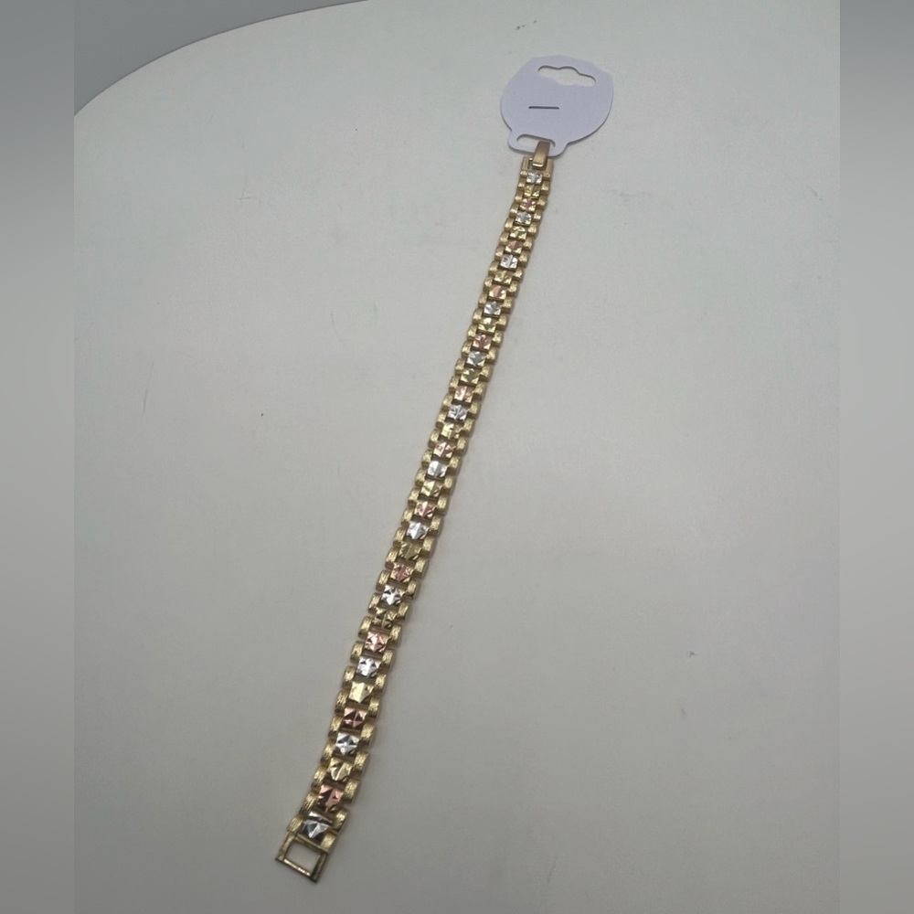 Gold filled Elegant 3 tones Bracelet for women